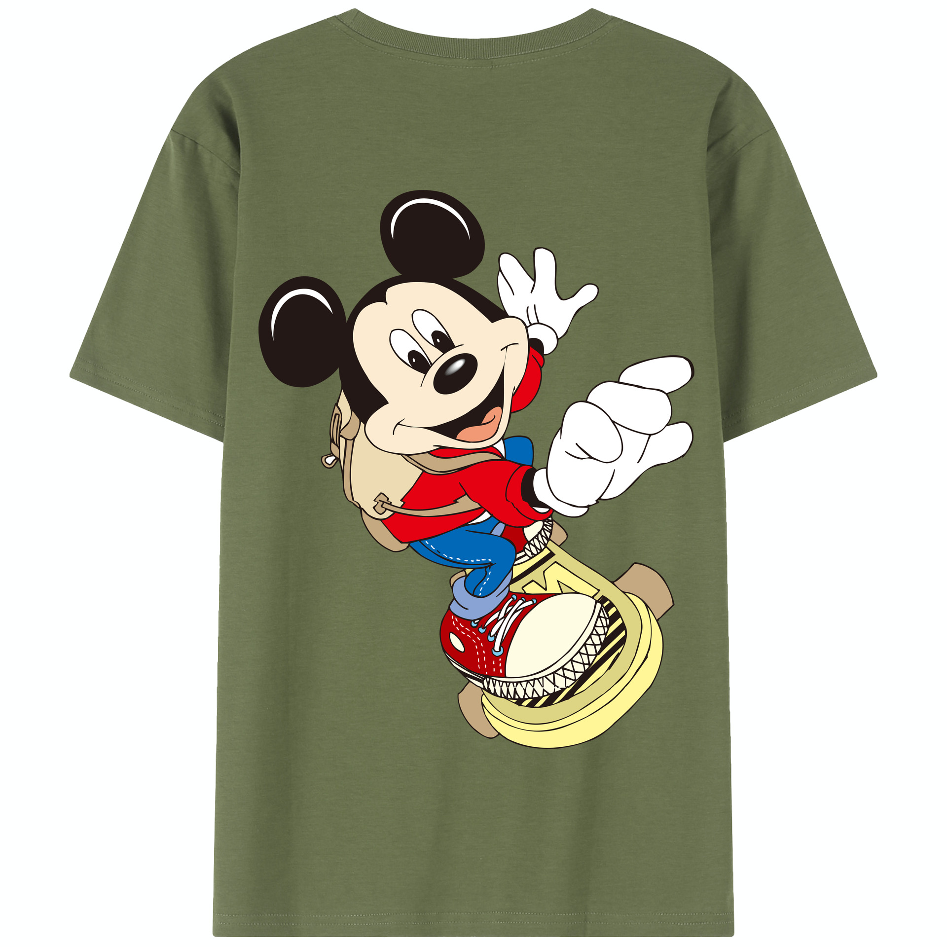 （画像用） ミッキーマウス Mickey Mouse 綿100％半袖Tシャツ（背面プリント）